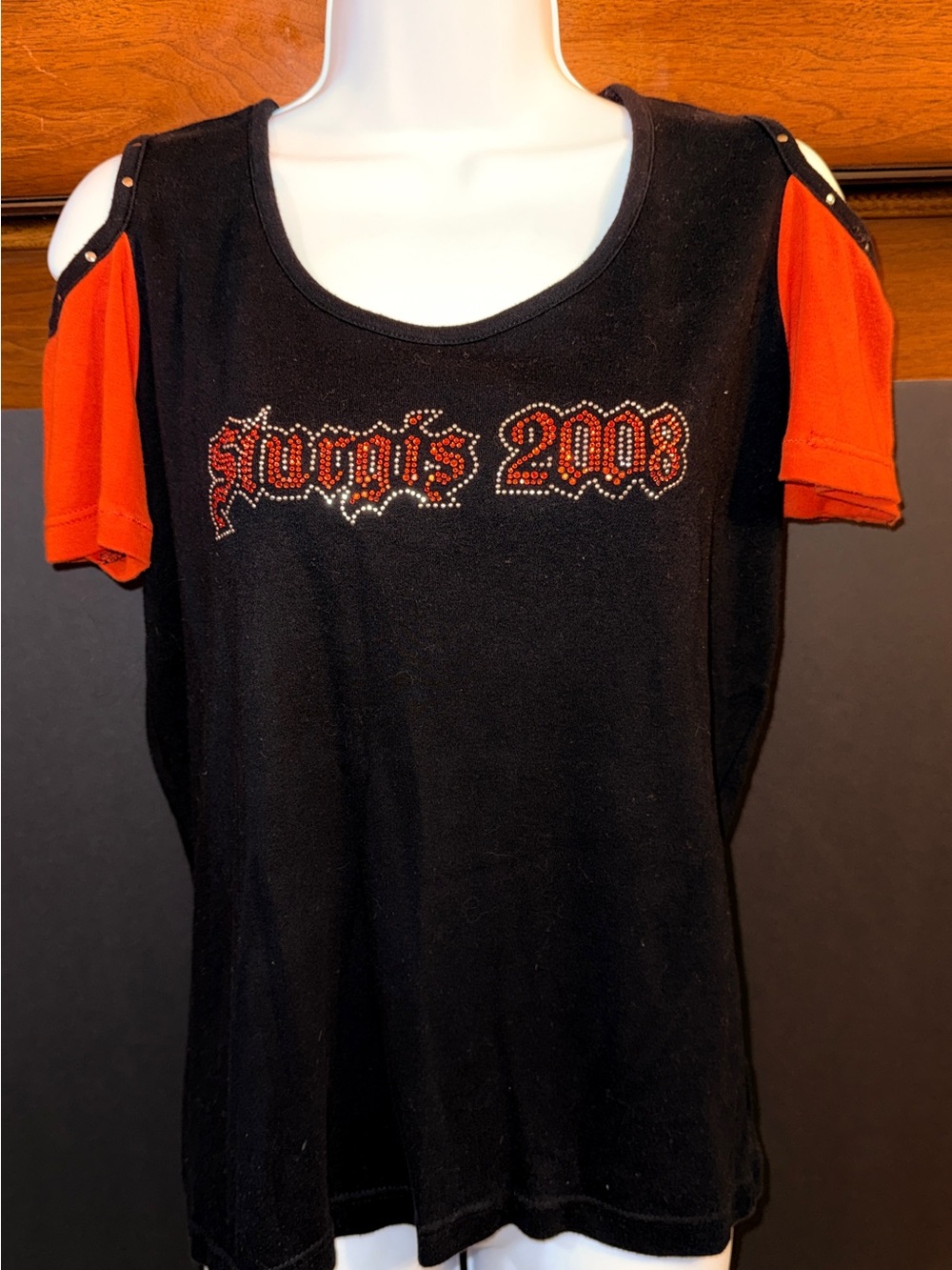 Vintage 2008 Sturgis Motorcycle Rally Cold Shoulder T shirt XL